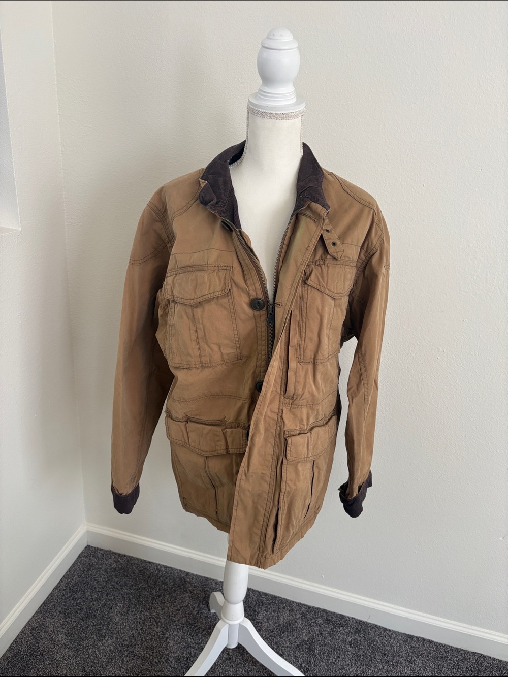 GAP Men's Brown Jacket with High Collar